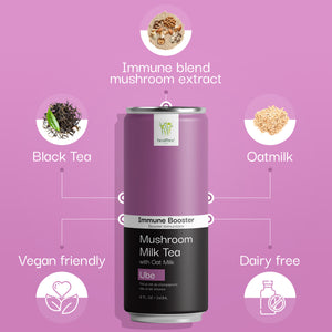 Healthee Immunity Booster Milk Tea with Oatmilk - Ube - 8 Fl Oz