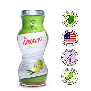 Healthee Soursop Juice -  No Preservatives, Sugars, or Additives - 6-oz. bottles