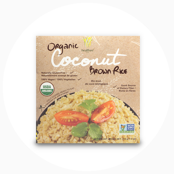 Healthee Organic Coconut Brown Rice - Precooked Whole Grain Rich With Nutrients