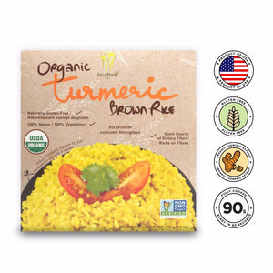 Healthee Organic Turmeric Brown Rice - Precooked Whole Grain Rich With Nutrients